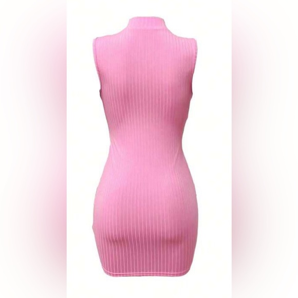 New Pink Ribbed Bodycon Dress- Size XL - Picture 2 of 3
